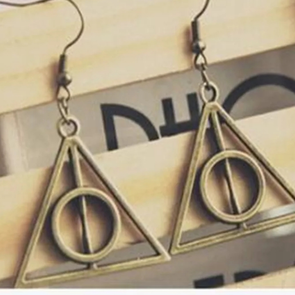 🔹️Harry Potter Hallows Earrings, Bronze - Picture 4 of 6